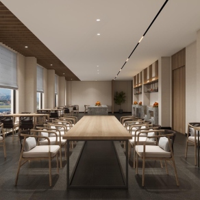 现代自助餐厅3D模型下载